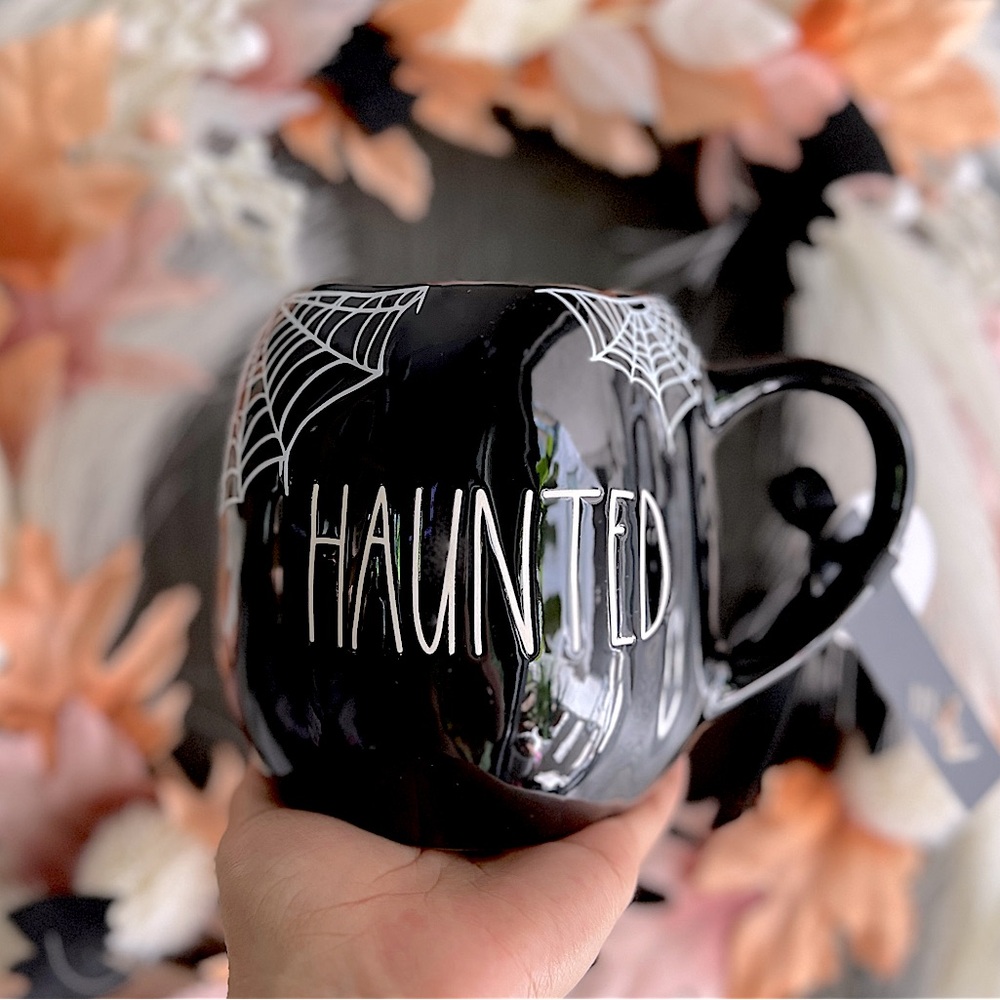 LAST ONE✨NEW🎃Rae Dunn Haunted Black Pumpkin Halloween 2024 Mug🖤